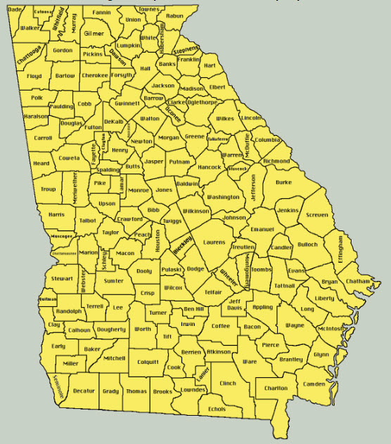 Georgia County Map - ALTA Land Survey