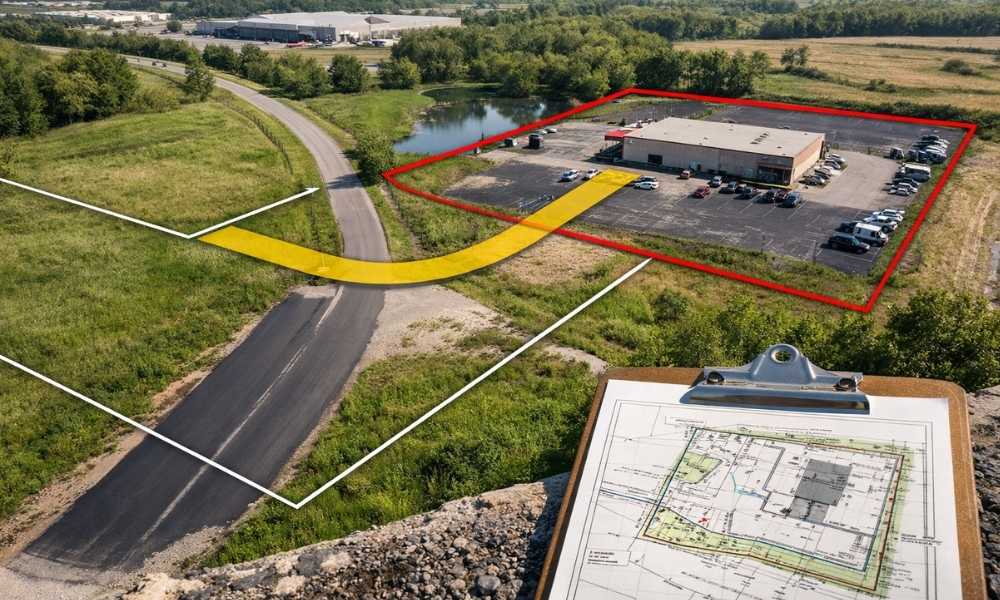 Alta survey access problem commercial property | ALTA Land Survey ALTA survey showing access to a commercial property across neighboring land