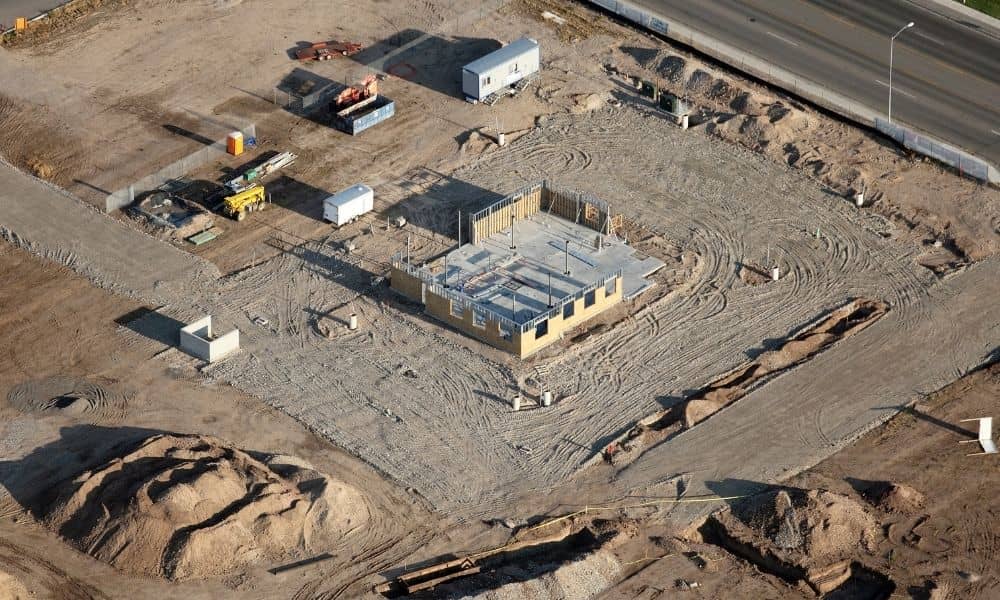 Commercial construction arizona | ALTA Land Survey Aerial view of a commercial construction site in Arizona for an ALTA survey
