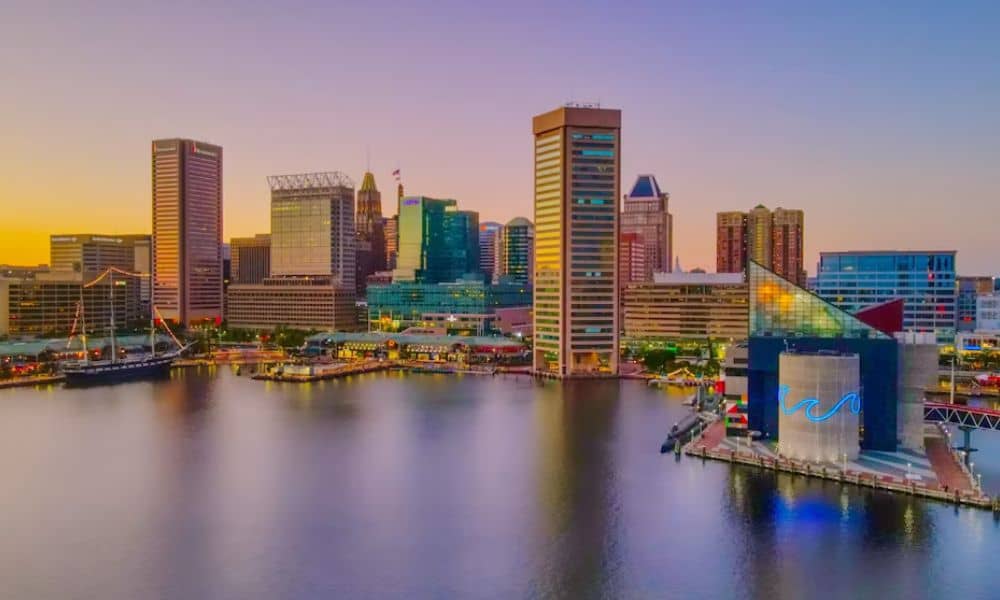 Alta survey mixed use redevelopment baltimore | ALTA Land Survey Aerial view of Baltimore’s Inner Harbor and surrounding commercial buildings, illustrating an urban waterfront setting for an ALTA survey